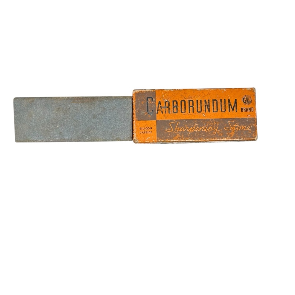 Vintage CARBORUNDUM Sharpening Stones With Original Box